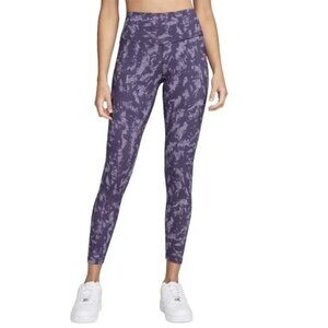 NWT Nike One Tight Fit High Rise Purple Print Training Leggings
